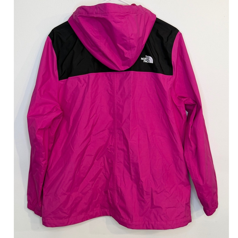 The North Face Womens Antora Rain Jacket XL Pink Black Hooded Windbreaker Shell - Picture 2 of 10